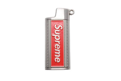 SUPREME シュプリーム 19SS Metal Lighter Holster メタルライターホルスターケース シルバー レッド 中古 46810 