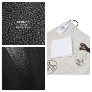 新品未使用 エルメス ピコタンロックPM U刻印 18 トリヨンクレマンス ブラック シルバー金具 ハンドバッグ 中古 46821