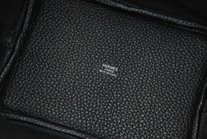 新品未使用 エルメス ピコタンロックPM U刻印 18 トリヨンクレマンス ブラック シルバー金具 ハンドバッグ 中古 46821