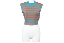 Load image into Gallery viewer, 極美品 HERMES エルメス ボーダー ノースリーブ ニット グリーン レッド トップス 柄 サイズ36 中古 46823