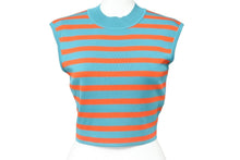 Load image into Gallery viewer, 極美品 HERMES エルメス ボーダー ノースリーブ ニット グリーン レッド トップス 柄 サイズ36 中古 46823