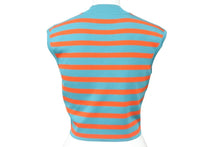 Load image into Gallery viewer, 極美品 HERMES エルメス ボーダー ノースリーブ ニット グリーン レッド トップス 柄 サイズ36 中古 46823