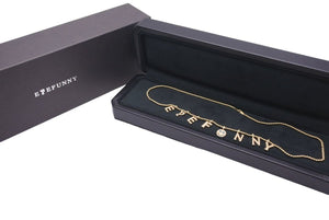 極美品 EYEFUNNY アイファニー 18KYG ゴールド ビーズ ネックレス NCEYEFUNNY01R 14.4g ダイヤモンド スマイル 中古 46829