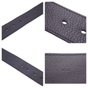 LouisVuitton ルイヴィトン ベルト サンチュール LVオートグラフ ロゴ レザー ブラック シルバー金具 M0187 100/40 美品 中古 46838