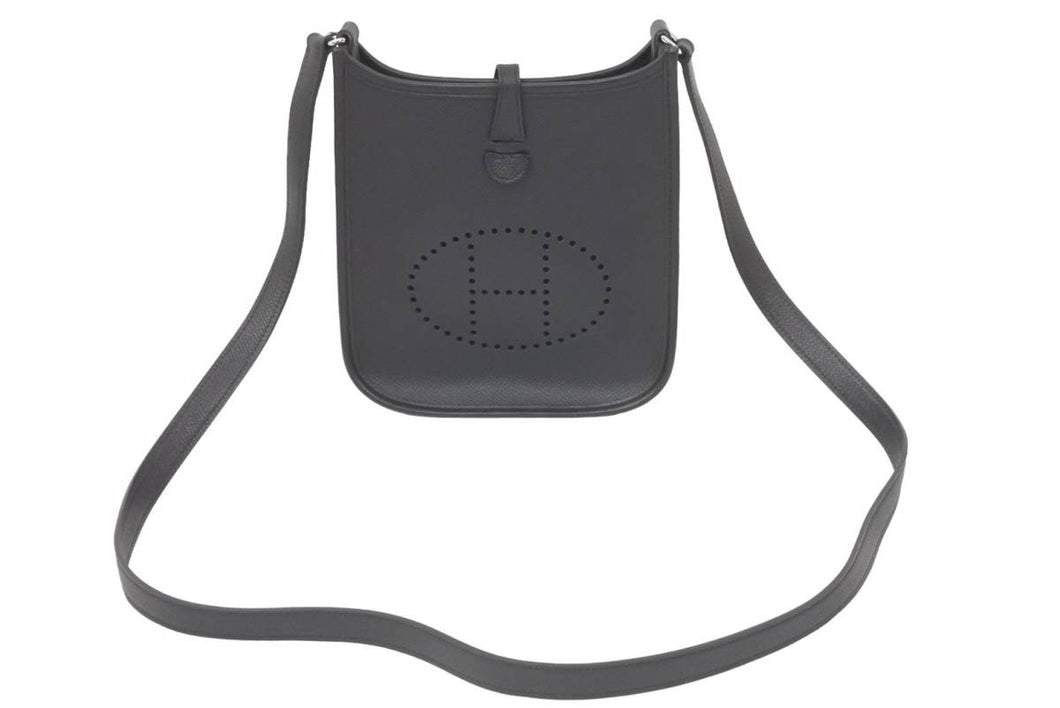 極美品 HERMES エルメス エブリンTPM エプソン 黒 ブラック SS □M 中古 46848