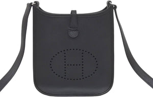 極美品 HERMES エルメス エブリンTPM エプソン 黒 ブラック SS □M 中古 46848