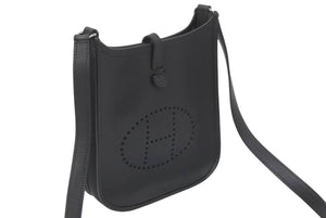 極美品 HERMES エルメス エブリンTPM エプソン 黒 ブラック SS □M 中古 46848