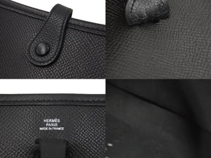 極美品 HERMES エルメス エブリンTPM エプソン 黒 ブラック SS □M 中古 46848
