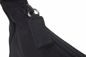 PRADA プラダ MV515 ホーボー ハンドバッグ ミニバッグ 三角ロゴ金具 プレート ナイロン ブラック レディース 美品 中古 45966