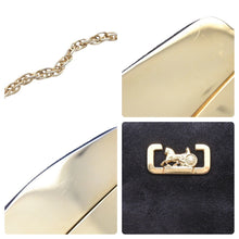 Load image into Gallery viewer, CELINE セリーヌ チェーンショルダーバッグ がま口 スウェード ブラック レッド ゴールド馬車金具 美品 中古 46853