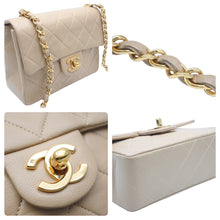 Load image into Gallery viewer, CHANEL シャネル ヴィンテージ ミニマトラッセチェーンショルダーバッグ 1番台 ベージュ ゴールド金具 美品 中古 46861