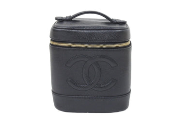 CHANEL シャネル ハンドバッグ ココマーク バニティ CH220051 7番台 02年 ブラック ゴールド金具 美品 中古 46862
