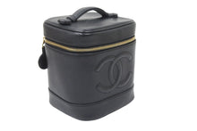 Load image into Gallery viewer, CHANEL シャネル ハンドバッグ ココマーク バニティ CH220051 7番台 02年 ブラック ゴールド金具 美品 中古 46862