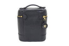Load image into Gallery viewer, CHANEL シャネル ハンドバッグ ココマーク バニティ CH220051 7番台 02年 ブラック ゴールド金具 美品 中古 46862