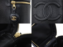 Load image into Gallery viewer, CHANEL シャネル ハンドバッグ ココマーク バニティ CH220051 7番台 02年 ブラック ゴールド金具 美品 中古 46862