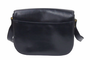 CELINE セリーヌ レザー ショルダーバッグ ブラック レザー ロゴ ゴールド金具 斜めがけ M95 中古 46871 正規品