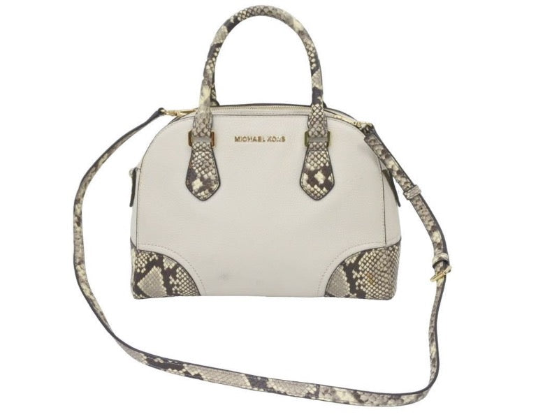 MICHAEL KORS マイケルコース 2WAYバッグ ショルダーバッグ ハンドバッグ レザー アイボリー ゴールド金具 美品 中古 46887