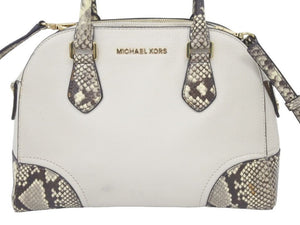 MICHAEL KORS マイケルコース 2WAYバッグ ショルダーバッグ ハンドバッグ レザー アイボリー ゴールド金具 美品 中古 46887