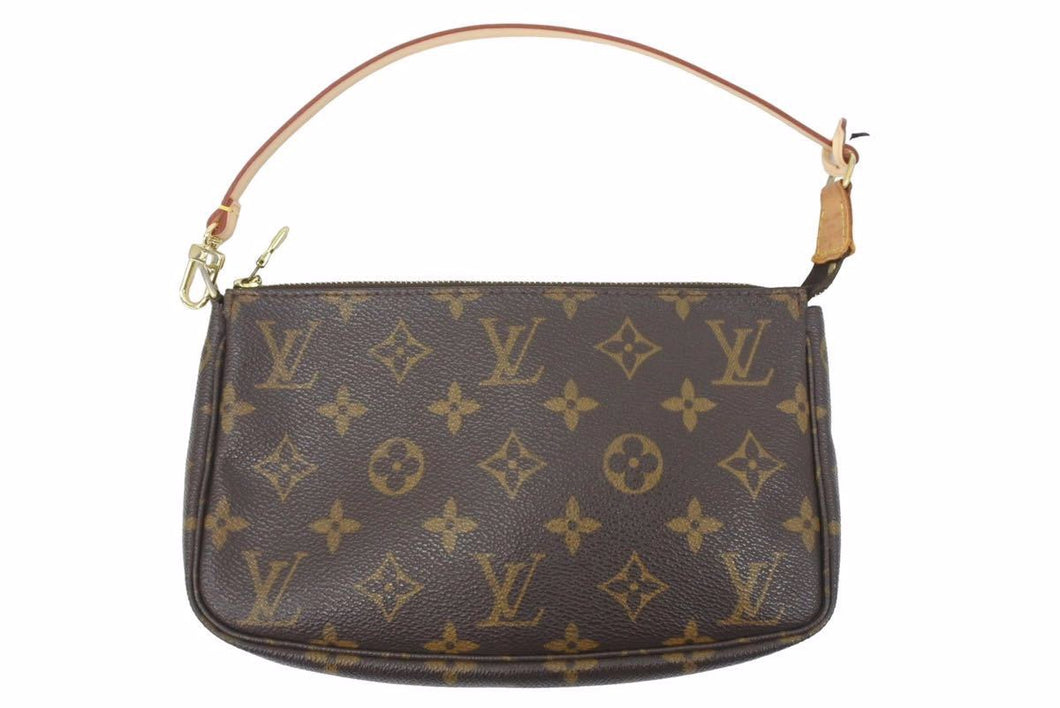 LOUIS VUITTON ルイヴィトン ポシェットアクセソワール ハンドバッグ モノグラム M51980 VI1001 PVC ブラウン 中古 美品 46911 正規品
