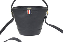 Load image into Gallery viewer, THOM BROWNE トムブラウン バケツ型 2WAYバッグ ショルダーバッグ ハンドバッグ レザー ブラック ゴールド金具 美品 中古 46912