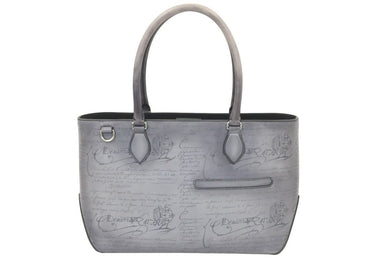 極美品 ベルルッティ BERLUTI トゥジュール ミニ ネオ スクリットレザー トートバッグ 235465 ライトアルミニオ 中古 46921