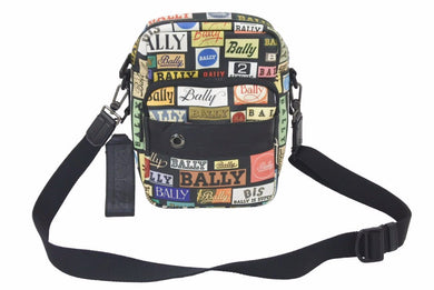 BALLY バリー SIGNBOARD PLATE LOGO ショルダーバッグ クロスボディバッグ ロゴ レザー牛革 マルチカラー 美品 中古 46942 正規品