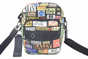 BALLY バリー SIGNBOARD PLATE LOGO ショルダーバッグ クロスボディバッグ ロゴ レザー牛革 マルチカラー 美品 中古 46942 正規品