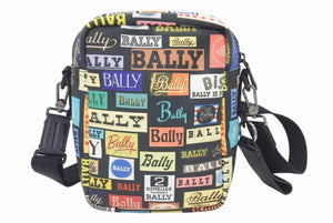 BALLY バリー SIGNBOARD PLATE LOGO ショルダーバッグ クロスボディバッグ ロゴ レザー牛革 マルチカラー 美品 中古 46942 正規品