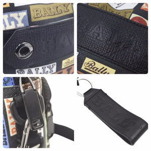 BALLY バリー SIGNBOARD PLATE LOGO ショルダーバッグ クロスボディバッグ ロゴ レザー牛革 マルチカラー 美品 中古 46942 正規品