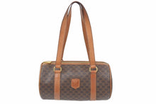 Load image into Gallery viewer, CELINE セリーヌ ミニボストンバッグ ハンドバッグ マカダム柄 M95 PVC ブラウン ゴールド金具 良品 中古 46949 正規品