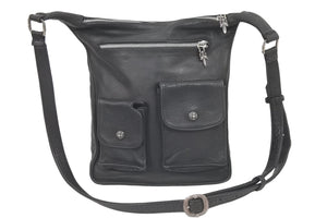 CHROME HEARTS クロムハーツ Fスリンガー レザー ショルダーバッグ ブラック シルバー925 斜め掛け シルバー金具 中古 46967