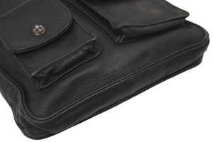 CHROME HEARTS クロムハーツ Fスリンガー レザー ショルダーバッグ ブラック シルバー925 斜め掛け シルバー金具 中古 46967