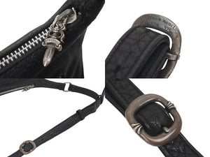 CHROME HEARTS クロムハーツ Fスリンガー レザー ショルダーバッグ ブラック シルバー925 斜め掛け シルバー金具 中古 46967