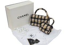 Load image into Gallery viewer, 未使用 シャネル CHANEL マトラッセ 親子バッグ フルセット 3番台 バッグ ツイード ネイビー ゴールド 金具 中古 46980