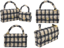 Load image into Gallery viewer, 未使用 シャネル CHANEL マトラッセ 親子バッグ フルセット 3番台 バッグ ツイード ネイビー ゴールド 金具 中古 46980
