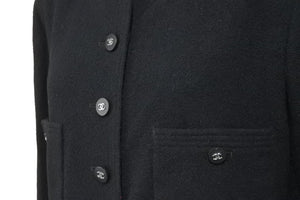デッドストック 極美品 CHANEL シャネル ヴィンテージ ウールセットアップ ココマーク P07026W02302 ブラック サイズ42 中古 46991