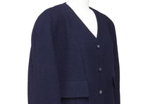Load image into Gallery viewer, デッドストック 極美品 CHANEL シャネル ヴィンテージ ノーカラー コート 96P P06302V04615 ネイビー サイズ44 中古 46992