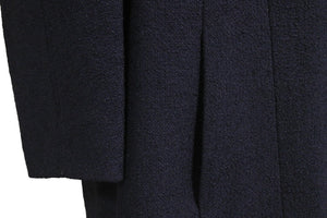 デッドストック 極美品 CHANEL シャネル ヴィンテージ ノーカラー コート 96P P06302V04615 ネイビー サイズ44 中古 46992