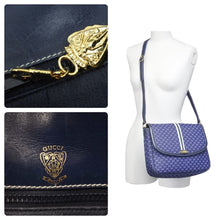 Load image into Gallery viewer, グッチ GUCCI GGキャンバス ショルダーバッグ ネイビー 金具 レディース 中古品 46995