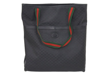 GUCCI グッチ シェリーライン マイクロGG PVC レザー トートバッグ ゴールド金具 肩掛けかばん ユニセックス 中古 47002