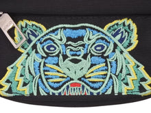 Load image into Gallery viewer, 極美品 KENZO ケンゾー タイガー刺繍 ボディーバッグ ウエストバッグ ポリエステル ナイロン 黒 ブラック 青 ブルー 中古 47020