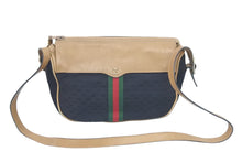Load image into Gallery viewer, GUCCI グッチ ショルダーバッグ 総柄 レザー オールド シェリーライン ベージュ ブラック 中古 47022