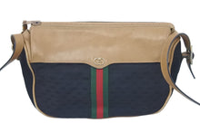 Load image into Gallery viewer, GUCCI グッチ ショルダーバッグ 総柄 レザー オールド シェリーライン ベージュ ブラック 中古 47022