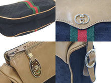 Load image into Gallery viewer, GUCCI グッチ ショルダーバッグ 総柄 レザー オールド シェリーライン ベージュ ブラック 中古 47022