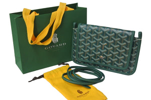 新品同様 GOYARD ゴヤール プリュメ ショルダーバッグ 斜めがけポシェット ポーチウォレット PVC レザー グリーン 中古 47026