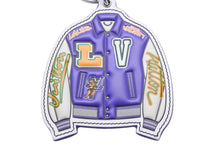 Load image into Gallery viewer, 美品 LOUIS VUITTON ポルトクレ LV バーシティジャケット キーホルダー MP3385 パープル×シルバー 中古 47090