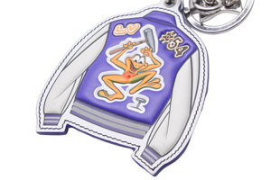 美品 LOUIS VUITTON ポルトクレ LV バーシティジャケット キーホルダー MP3385 パープル×シルバー 中古 47090