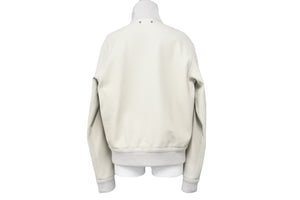 極美品 Louis Vuitton ルイヴィトン レザージャケット H6L03EKL5 ブルレザー キュプラ コットン ホワイト サイズ46 中古 47107
