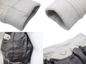 極美品 Louis Vuitton ルイヴィトン レザージャケット H6L03EKL5 ブルレザー キュプラ コットン ホワイト サイズ46 中古 47107