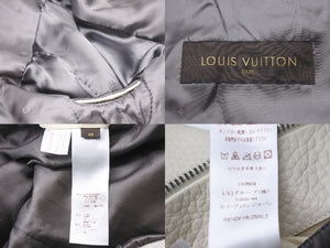 極美品 Louis Vuitton ルイヴィトン レザージャケット H6L03EKL5 ブルレザー キュプラ コットン ホワイト サイズ46 中古 47107